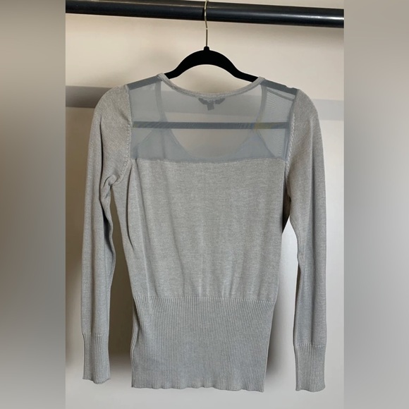 Guess Long Sleeve Sweater Mesh-Inset Women's XL Gray - Picture 2 of 3